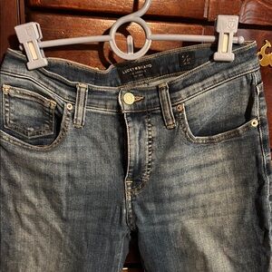Lucky Brand Blue Straight Leg Jeans with Vintage Distressing